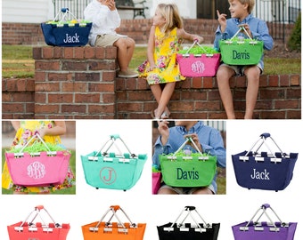 Easter Basket, Monogrammed Easter Basket, Personalized Easter Basket, Embroidered Easter Basket, Easter Bucket, Mini Market Tote