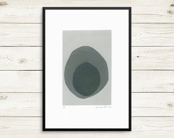 Monotype prints, monoprints, original art prints, small art prints, small wall art, black and grey art, small original art, zen nature art