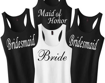 Wedding Shirts, Bachelorette Party, Bridesmaid Tanks, Bridesmaid Shirts, Wedding Gift, Bride Tank Top, Wedding Tanks, Wedding Set Of 5 6 7 8