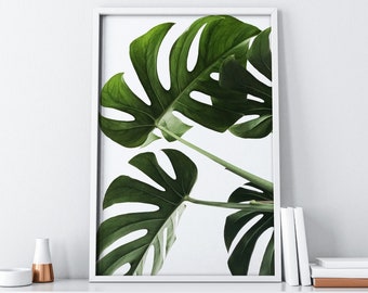 monstera palm printable art minimalist art instant download tumblr room decor boho decor