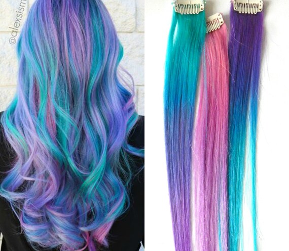 Mermaid Ombre Hair Extensions Cotton Candy Ombre Hair Hair