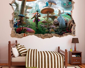 Alice in Wonderland 3D Wall Decal Sticker Vinyl Decor Mural