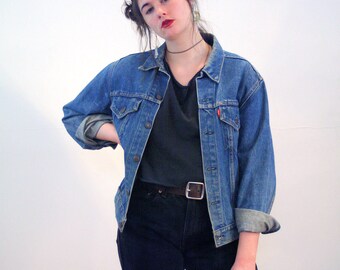 70s Levi's Jacket, Levis Denim Trucker Jacket 42 M, Levi Jean Jacket, Vintage Blue Jean Jacket, Levi's Denim Jacket, Medium