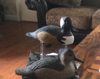 Vintage Hand Made Minature Duck Decoy Pair