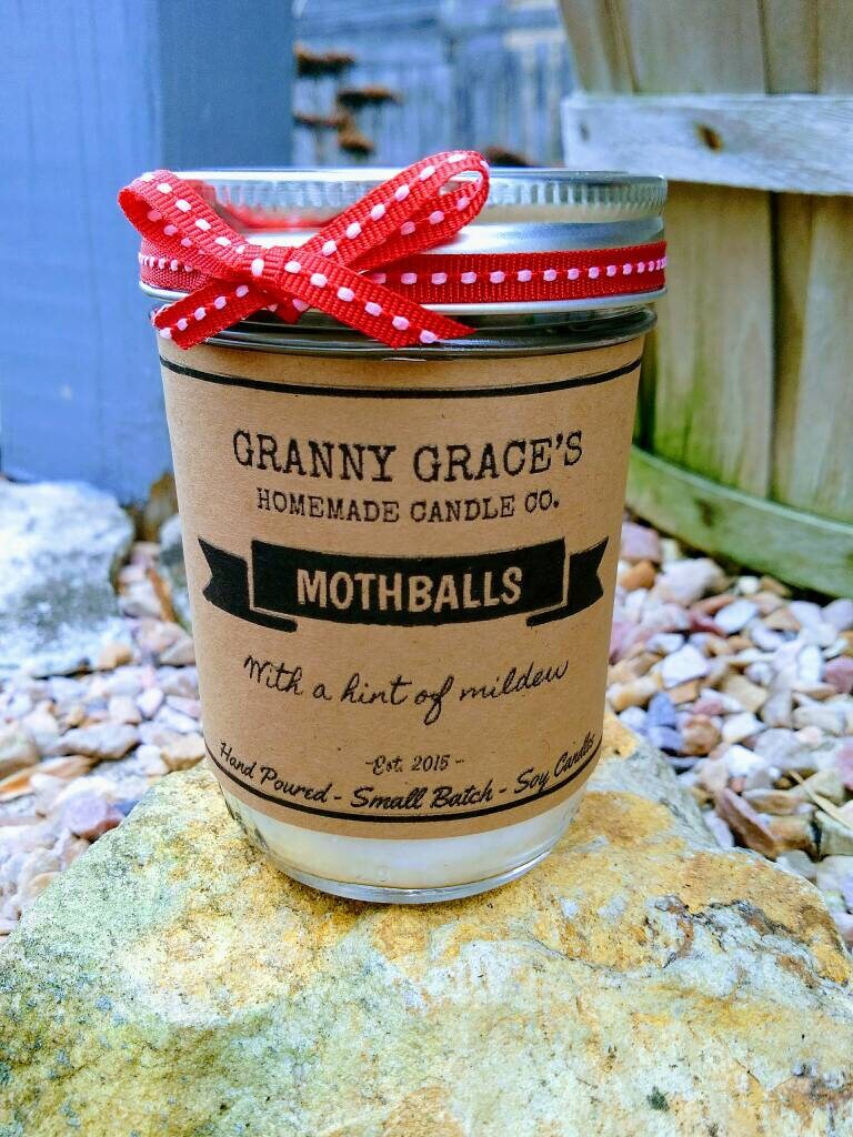 MOTH BALLS joke candle