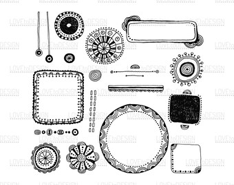Decorative Borders, Patterns, Decorative Elements, Flowers, Labels, Badges, Digital Decors for Scrapbooking, Svg, Png, Jpg, Eps, Printable