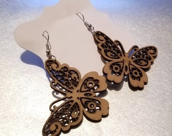 Wooden Butterfly Earrings II