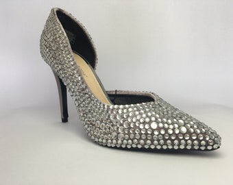 customised diamante court shoe