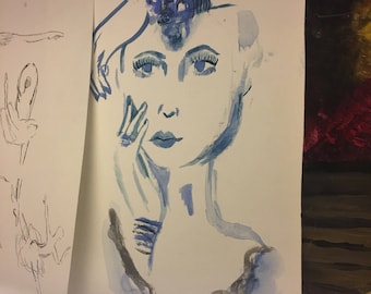 Glamorous and blue flapper