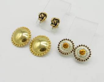 Vintage Earrings - Three Pairs of Non Pierced