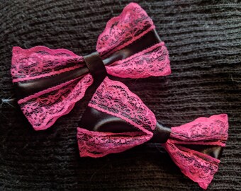 Hair Bows (Pink & Black)