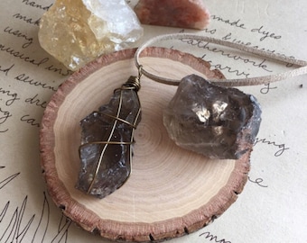Raw Smoky Quartz Necklace - Smoky Quartz - Crystal Necklace - Raw Stone Necklace - Healing Necklace