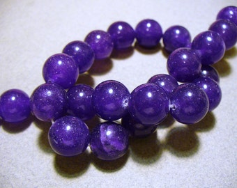 Jade Beads Gemstone Purple Round 12MM