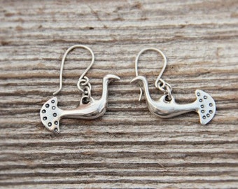 Silver Waterbird earrings