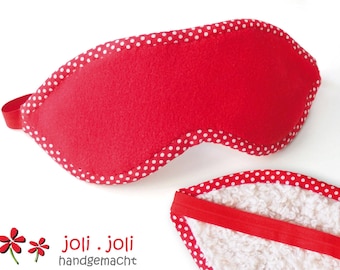 Cuddly Eye Mask in red-white, made of eco-plush