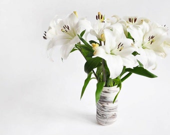 Marbled Porcelain Vase - Available to Ship Now