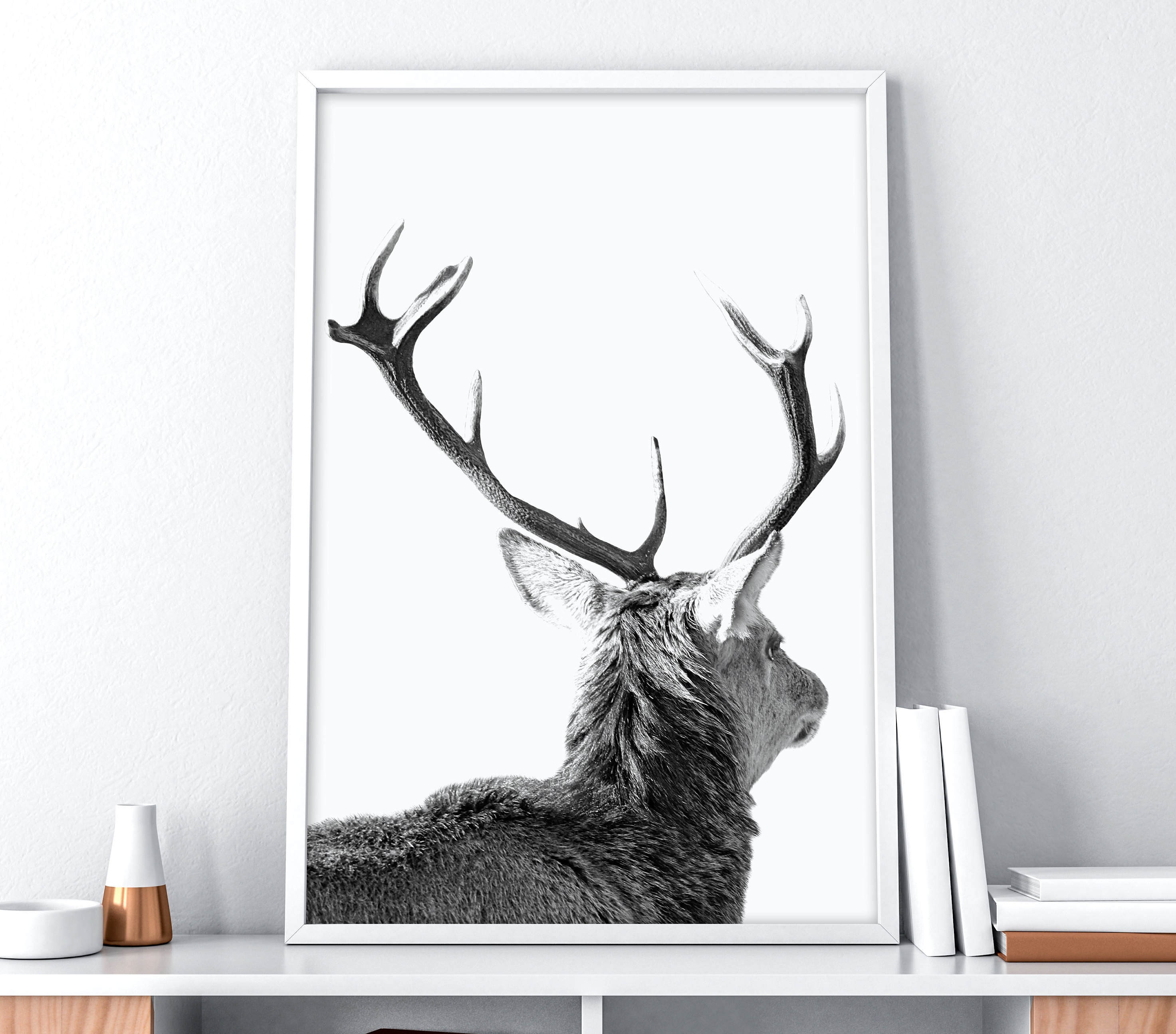 Printable Deer Head Antler Printable Art Wall Art Deer