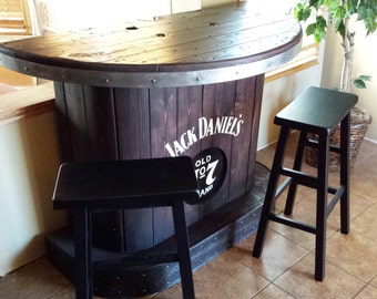 SOLD Jack Daniels home bar custom hand built rustic whiskey, pub, man cave portable