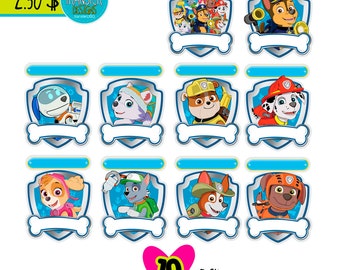 Personalized Paw Patrol Digital Images for T shirt, Printable Iron On Transfer, Sticker custom, Office Word editable text and Font, Birthday