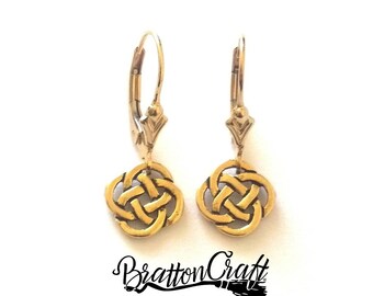 Small Gold Celtic Knot Earrings - Celtic Earrings - Irish Earrings - Scottish Earrings - Gold Celtic Knot Jewelry
