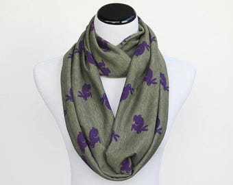 Bunny infinity scarf matching scarf for mom & toddler infant lichen green violet Easter bunny circle loop scarf scarf for mom and child