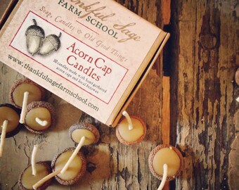 Acorn Cap Candles- 10 pack