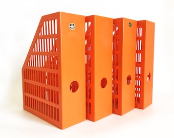 Office file box, 1970s file folders, Hammarplast and Sinjet of Huskvarna, Sweden, set of four