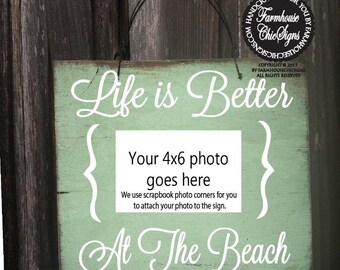 Beach picture frame, better at beach, beach photo frame, beach photo, better at beach picture holder, beach wall decor, beach wall art