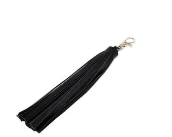 Leather Tassel, Black Tassel, Tassel for Handbag, Black Leather Tassel, Tassel Keychain, Leather Fringe, Bag Accessory, Wholesale Tassels