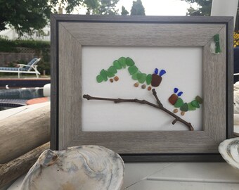 caterpillars, sea glass,