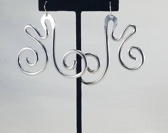 Aluminum statement large lightweight earrings