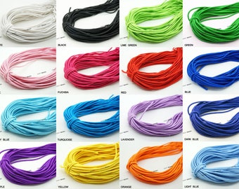 2MM Nylon Coated Round Elastic Cord Stretch Stretchable Beading Mala Craft String - 20 Yards
