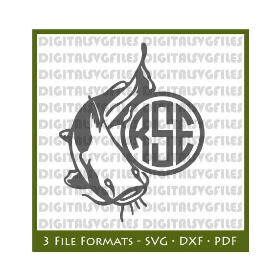 Download Catfish Monogram SVG File Catfish Initial Monogram svg file