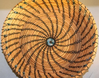 Ocean Waves Pine Needle Basket- First Place