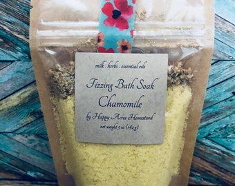 Chamomile Fizzing Bath Soak, Powdered Bath Bomb
