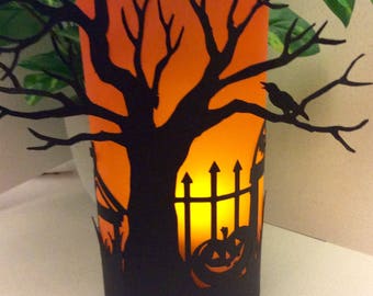 Halloween luminarie, Halloween decorations, Halloween party prop, Halloween candles, Halloween decor, Halloween gift, mantle piece set