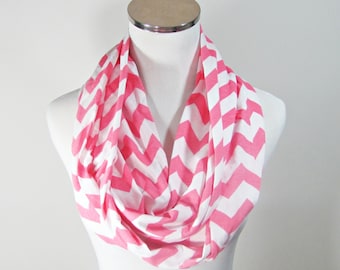 Pink Chevron Scarf.Chevron Scarf, Pink Infinity Scarf. Pink Chevron Scarf.Pink Zigzag Scarf. loop Scarf.Circle Scarf. Infinity Scarf.