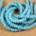 Aqua Stone Rondelle Matte Beads - Medium Blue Smooth Opaque Not Shiny Stone Beads