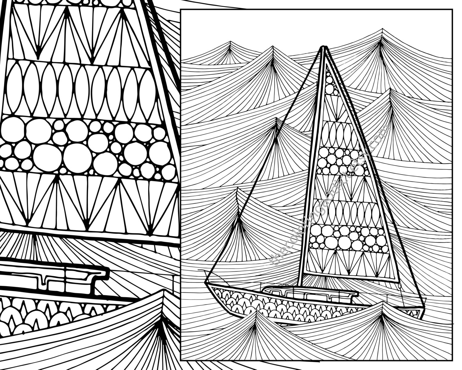 Download ocean wave adult coloring page sailboat adult coloring sheet