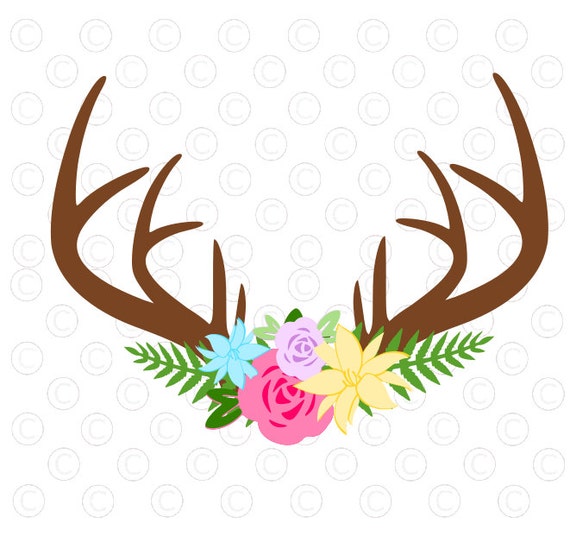 Download Floral Antler svg cut file Antler flower SVG cut file