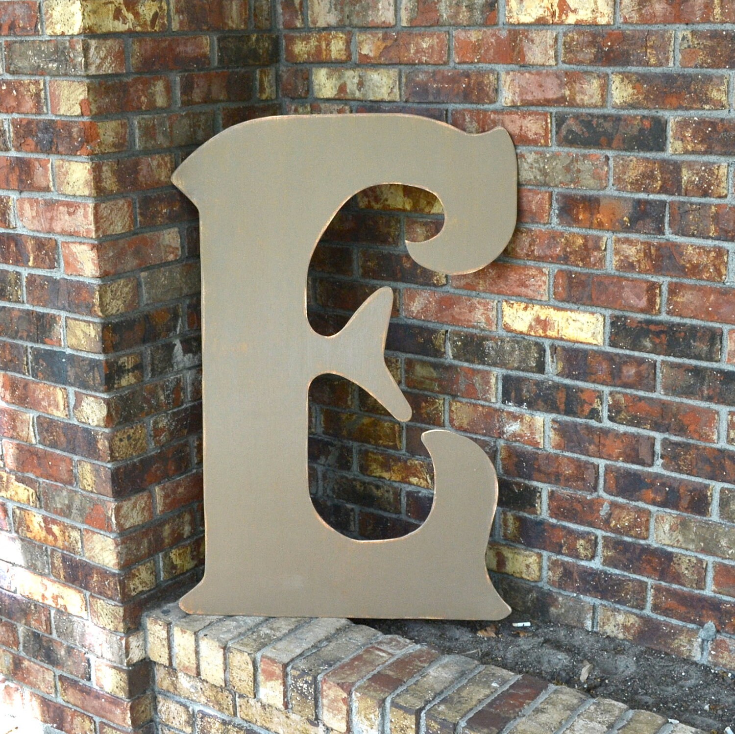 36 Wooden Letter  E  Elegant Font  in Distressed Light