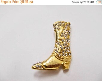 On Sale Retro Rhinestone Cowboy Boot Pin Item K # 2882