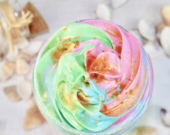 Mermaid Magic Whipped Soap, Sugar Whipped Soap, Spa, Shave soap, Sugar Scrub, Bath and Body, Exfoliating soap, Body Wash, Gifts Under 10,Her