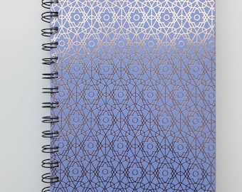 Notebook, "Blue & Rose Gold" Compact Notebook
