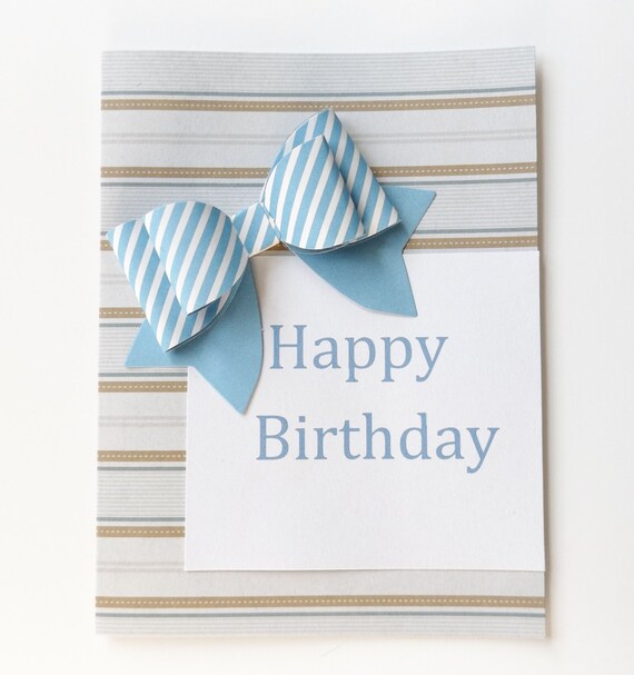 Birthday Card with Large Bow Accent//Stationary//Birthday