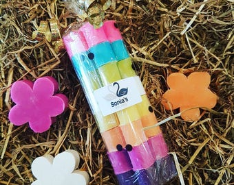 Handmade Colourful Flower Shaped Guest Soap Stack - SLS and Paraben Free
