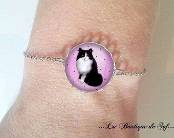 Bracelet fine silver with cabochon 18 mm * wax * (050218)