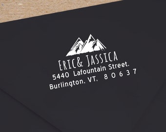 Address Wood Handle / Self inking Stamp #42 - Custom, Personalized Wood Handle / Self inkning return address stamp