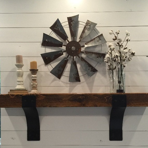 Metal Windmill farmhouse decor 30 inch round rustic windmill Metal Windmill farmhouse decor 30 inch round rustic windmill