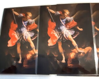 Saint Michael the Archangel Wallet Size Digital Images, St Michael, Catholic Saint, Patron Saint of Police Officers, Protection, Pack of 5